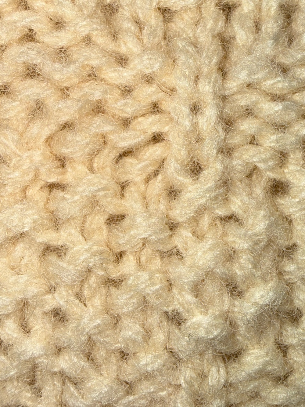 Vintage 80s Lands End Wool Fisherman Sweater Ivory Snowflake USA Large Chunky - Picture 4 of 15